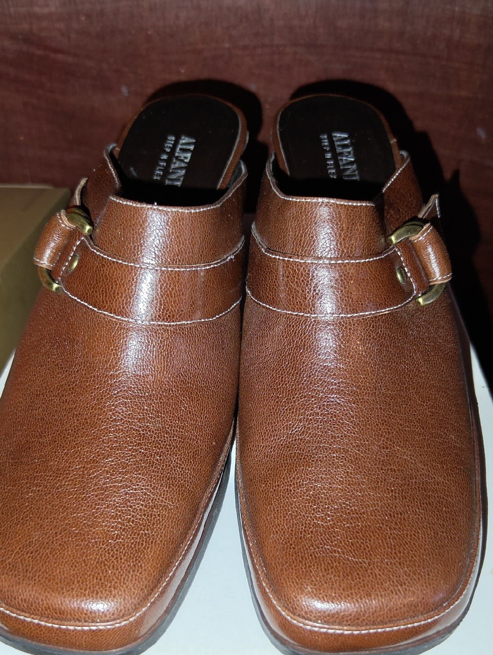 Alfani Men’s Brown Slip-On Loafers with Gold Buckle